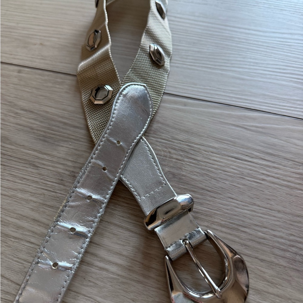 Stylish Silver Mesh Women's Belt- S/M